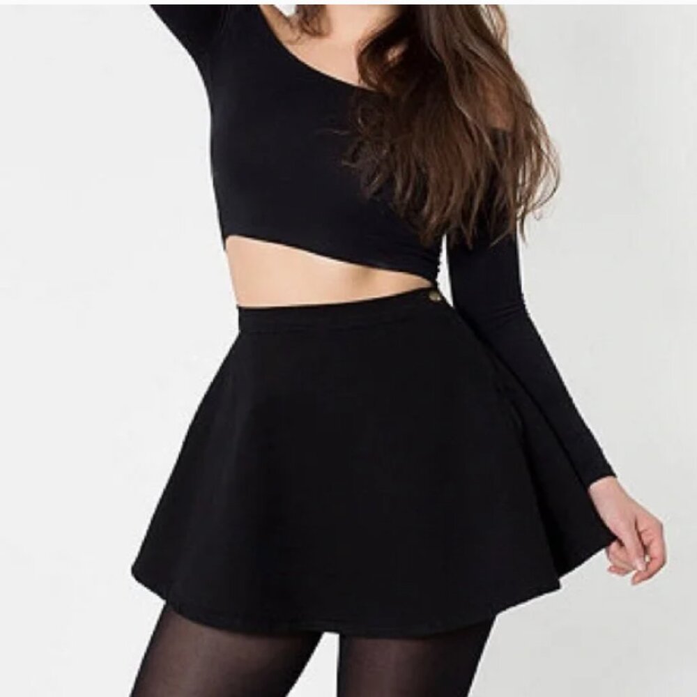 American Apparel black denim circle skirt - Picture 2 of 5